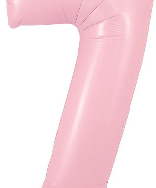 34" Matte Pink Number 7 Foil Balloon