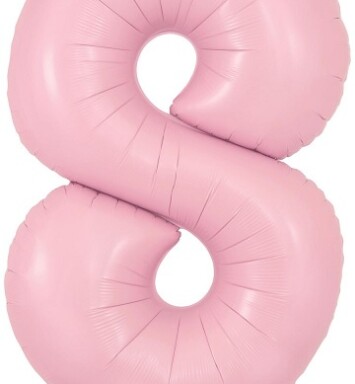 34" Matte Pink Number 8 Foil Balloon