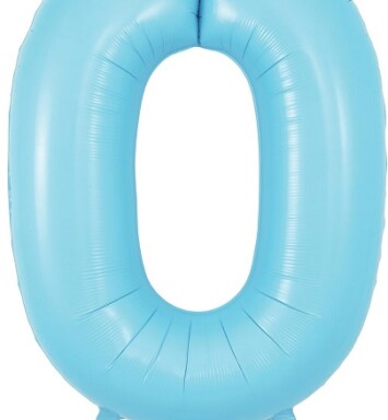 34" Matte Blue Number 0 Foil Balloon