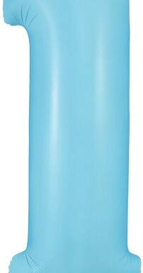 34" Matte Blue Number 1 Foil Balloon