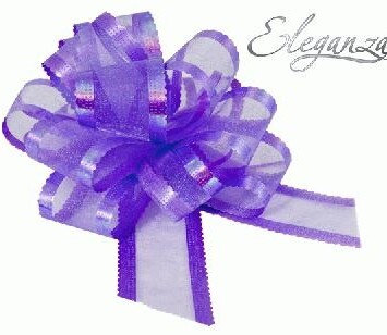 50mm Organza Pullbow - Lavender