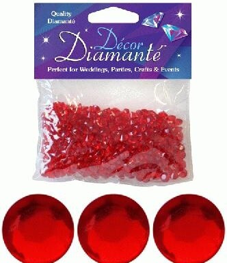 6mm Decor Diamante Red