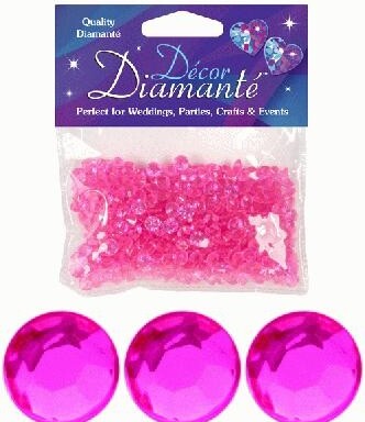 6mm Decor Diamante Hot Pink