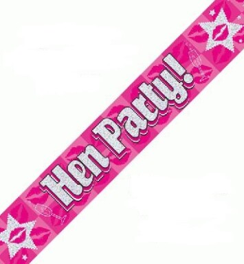 9ft Banner Hen Party Holographic