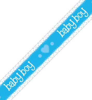 9ft Banner Baby Boy Blue Holographic