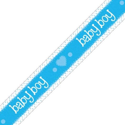 9ft Banner Baby Boy Blue Holographic