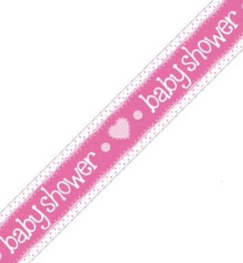 9ft Banner Baby Shower Pink Holographic