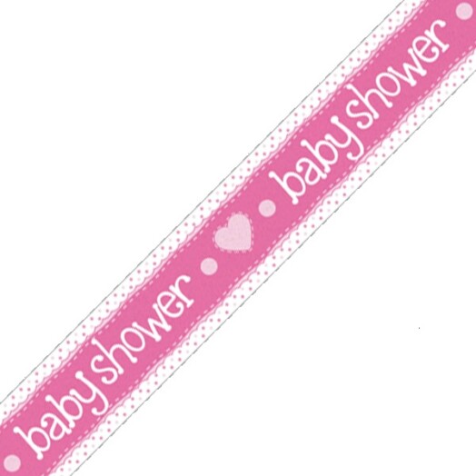 9ft Banner Baby Shower Pink Holographic