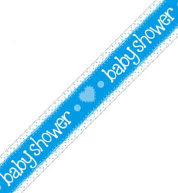 9ft Banner Baby Shower Blue Holographic