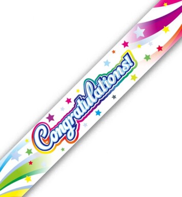 9ft Banner Congratulations Swirl