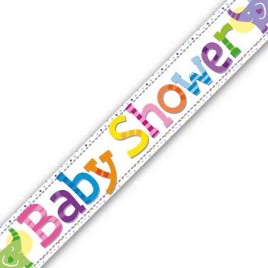 9ft Banner Baby Shower Elephants