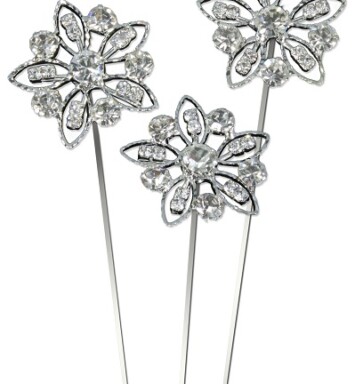 Eleganza Delicate Diamante Flower Wire Pick