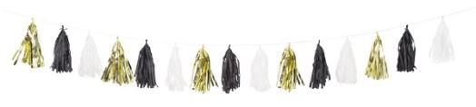 Tassel Garland - Gold,Black,White