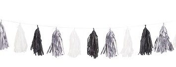 Tassel Garland - Silver,Black,White