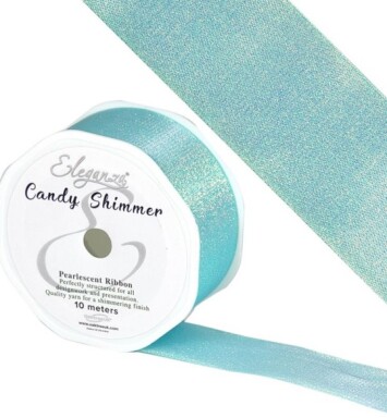 38mm Candy Shimmer Metallic Iridescent Ribbon - Ice Blue