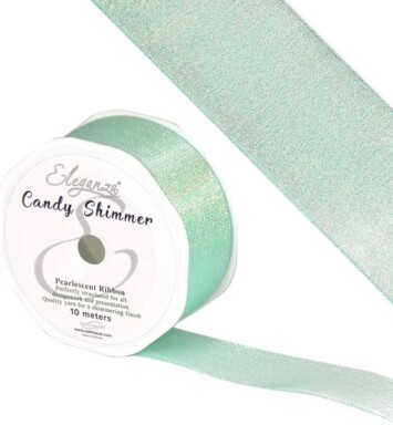 38mm Candy Shimmer Metallic Iridescent Ribbon - Caribbean Blue