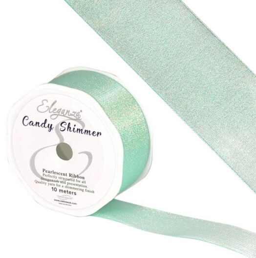 38mm Candy Shimmer Metallic Iridescent Ribbon - Caribbean Blue