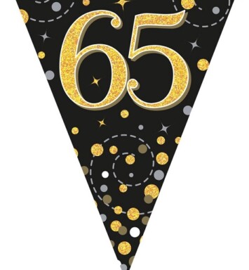 Sparkling Fizz 65 Black & Gold Holographic Party Bunting