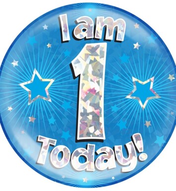 Blue Holographic 1 Today Jumbo Badge