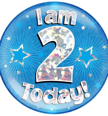 Blue Holographic 2 Today Jumbo Badge