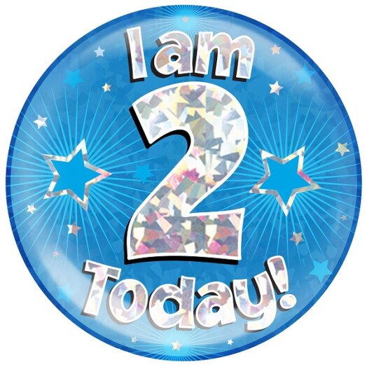 Blue Holographic 2 Today Jumbo Badge