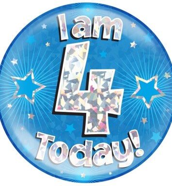 Blue Holographic 4 Today Jumbo Badge