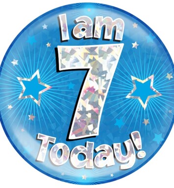 Blue Holographic 7 Today Jumbo Badge