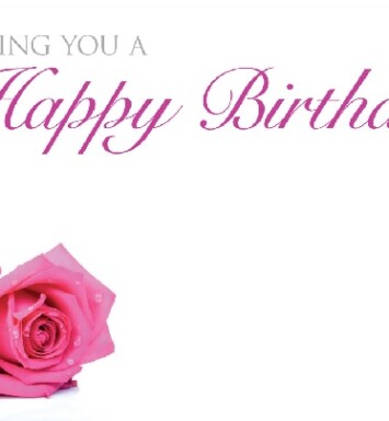 Florist Small Cards - Wishing You A Happy Birthday, Pink Rose