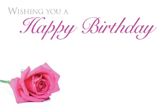 Florist Small Cards - Wishing You A Happy Birthday, Pink Rose