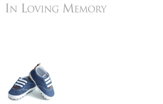 Florist Small Cards - In Loving Memory, Blue Shoes