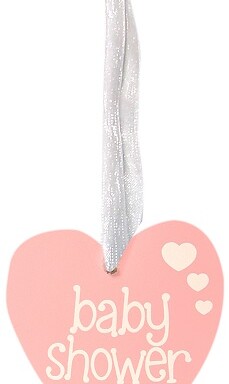 Wooden Heart Baby Shower - Pastel Pink