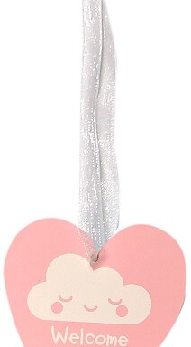 Wooden Heart Welcome Little One - Pastel Pink