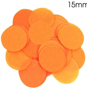 14g Orange Round Tissue Paper Confetti - 15mm