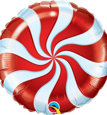 18" Candy Swirl Red Foil Balloon