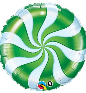 18" Candy Swirl Green Foil Balloon
