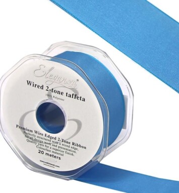 25mm Eleganza Wired Edge Premium Taffeta Ice Blue