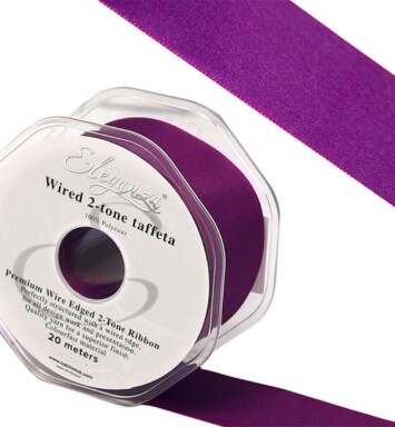 25mm Eleganza Wired Edge Premium Taffeta Electric Purple