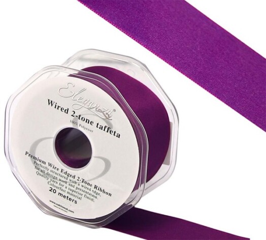 25mm Eleganza Wired Edge Premium Taffeta Electric Purple
