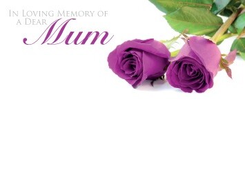 Florist Large Cards - In Loving Memory of a Dear Mum, Purple Roses