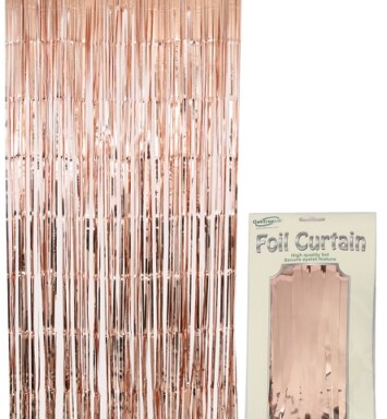Metallic Foil Door Curtain - Rose Gold