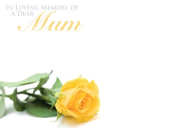 Florist Large Cards - In Loving Memory of a Dear Mum, Yellow Rose