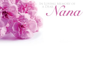 Florist Large Cards - In Loving Memory of a Dear Nana, Pink