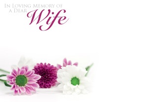Florist Large Cards - In Loving Memory of a Dear Wife, Mixed Flowers