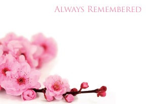 Florist Large Cards - Always Remembered, Pink