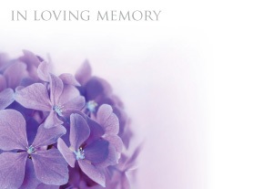 Florist Large Cards - In Loving Memory, Hydrangea