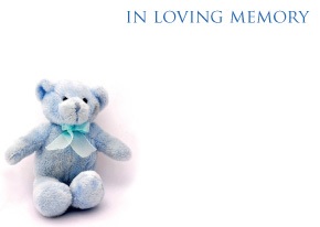 Florist Large Cards - In Loving Memory, Blue Teddy
