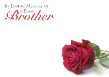 Florist Large Cards - In Loving Memory of a Dear Brother, Red Rose