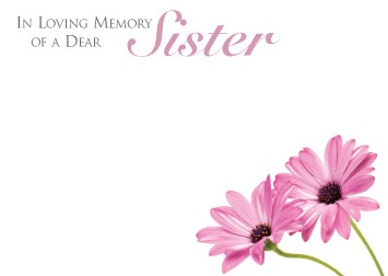 Florist Large Cards - In Loving Memory of a Dear Sister, Pink Gerbera