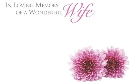 Florist Small Cards - In Loving Memory Wonderful Wife