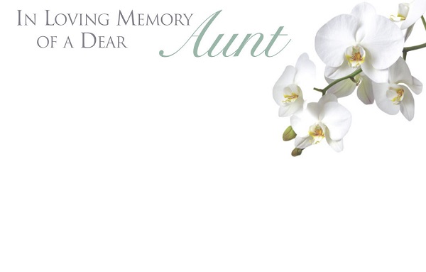 Florist Small Cards - In Loving Memory Dear Aunt